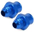 Pair 10an Valve Cover Adapter Aluminum Fittings For Push In Grommets Blue Billet Connectors Sbc Fits 1 22 Diameter Holes 