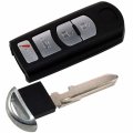 Hqrp Remote Key Fob Shell Case Keyless Entry W 4 Buttons Compatible With Mazda 3 Cx-9 2010 2011 2012 2013 2014 2015 2016