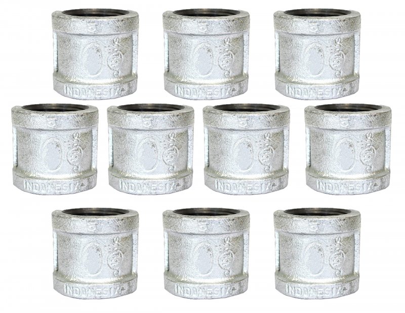 Galvanized 1 2 In Coupling 10 Pack Class 150 Malleable Iron Threaded Pipe Fittings