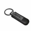 Dodge Grand-caravan Gunmetal Black Metal Plate Pu Leather Strap Key Chain Keychain Official Licensed
