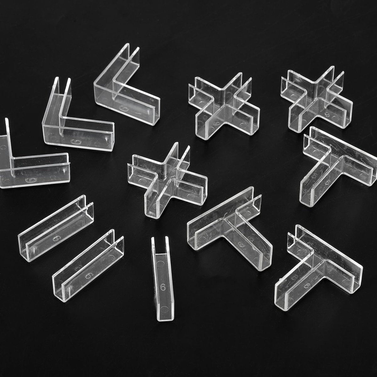 12pcs Plastic Glass Connector Suitable For 10mm Thick 180 Degree To Clamp Fixing Bracket Rimless Clip Holder Aquarium Fish Tank
