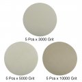 Uxcell 6-inch Hook And Loop Sanding Disc Wet Dry Silicon Carbide 3000 5000 10000 Grit Assorted 15 Pcs