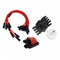 A-team Performance Distributor Cap Rotor Remote Ignition Coil Tune Up Kit And 8 0mm Spark Plug Wires Compatible With 96-02 Gm 