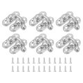6 Pcs Vintage Lock Clasp 23 X 26mm Mini Swing Arm Latch Right Hook Hasp With Screws For Jewelry Box Suitcase Toolbox Wooden 