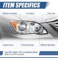 To2503187 Factory Style Halogen Headlight Lamp Compatible With Toyota Avalon 2008-2010 Passenger Right Side Chrome Housing