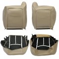 Ecotric Seat Bottom Top Covers Synthetic Leather Compatible With 2003-2007 Gmc Sierra Chevrolet Silverado 1500 2500 3500