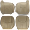 Ecotric Seat Bottom Top Covers Synthetic Leather Compatible With 2003-2007 Gmc Sierra Chevrolet Silverado 1500 2500 3500