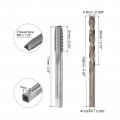 Uxcell Tap Bit Sets M8 X 1 25 H2 Straight Flute Machine Thread Milling 6 8mm M35 Cobalt High Speed Steel Hss-co Twist Drill