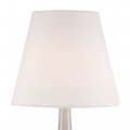 360 Lighting Modern Industrial Accent Table Lamp 19 High Brushed Nickel Silver Metal Touch On Off White Bell Shade For Bedroom 