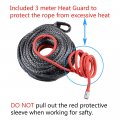 Anzio Durable Synthetic Winch Rope Line Cable Red 95 3 8 Black 20 500 Lbs Meter Heat Guard