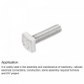 Uxcell Square Head Bolt 5pcs M8x25mm Fully Thread 304 Stainless Steel Grade C Machine Screws