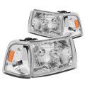 Auto Dynasty For Ford Ranger Pair Of Chrome Housing Amber Corner Headlight Red Lens Led 3rd Brake Light