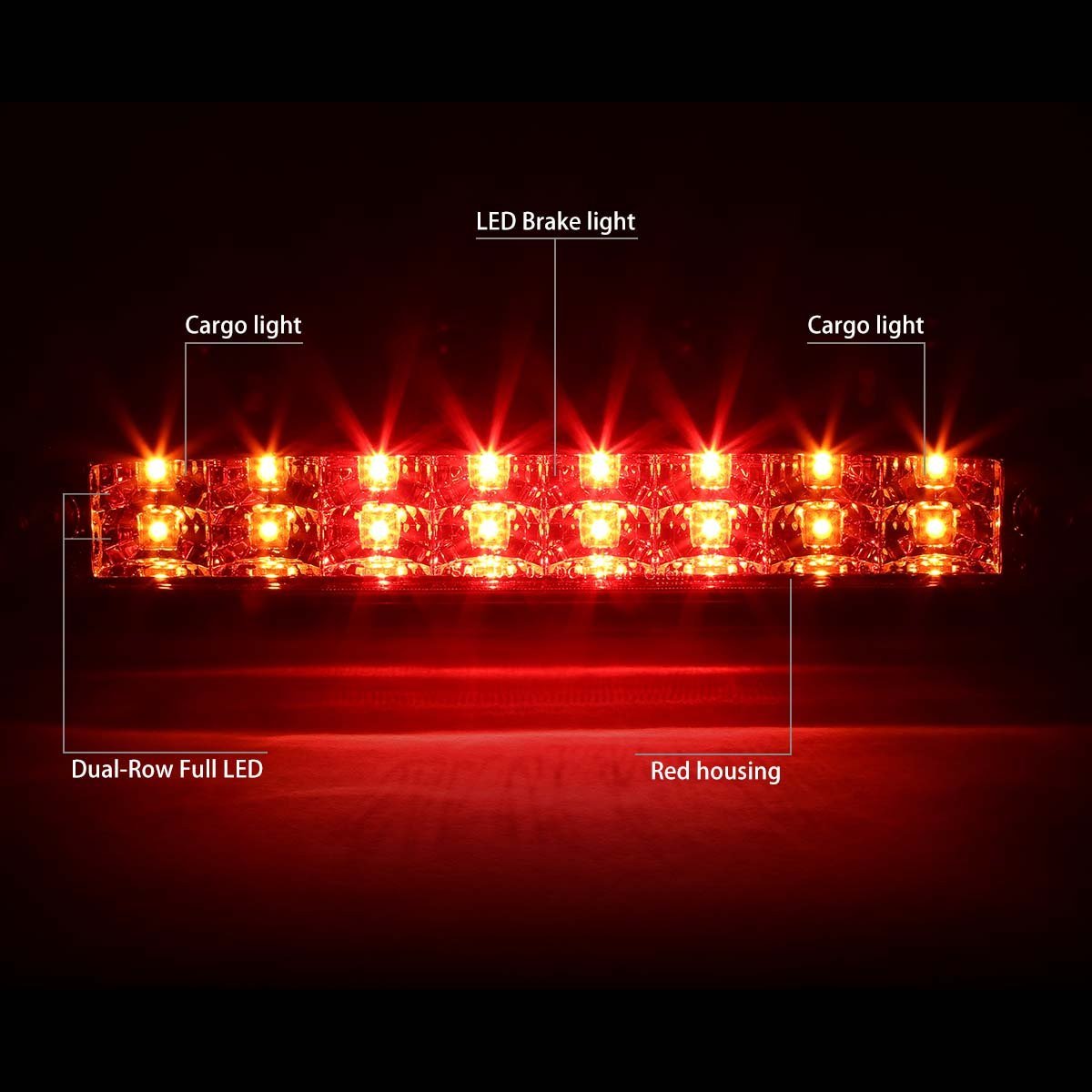 Auto Dynasty For Ford Ranger Pair Of Chrome Housing Amber Corner Headlight Red Lens Led 3rd Brake Light