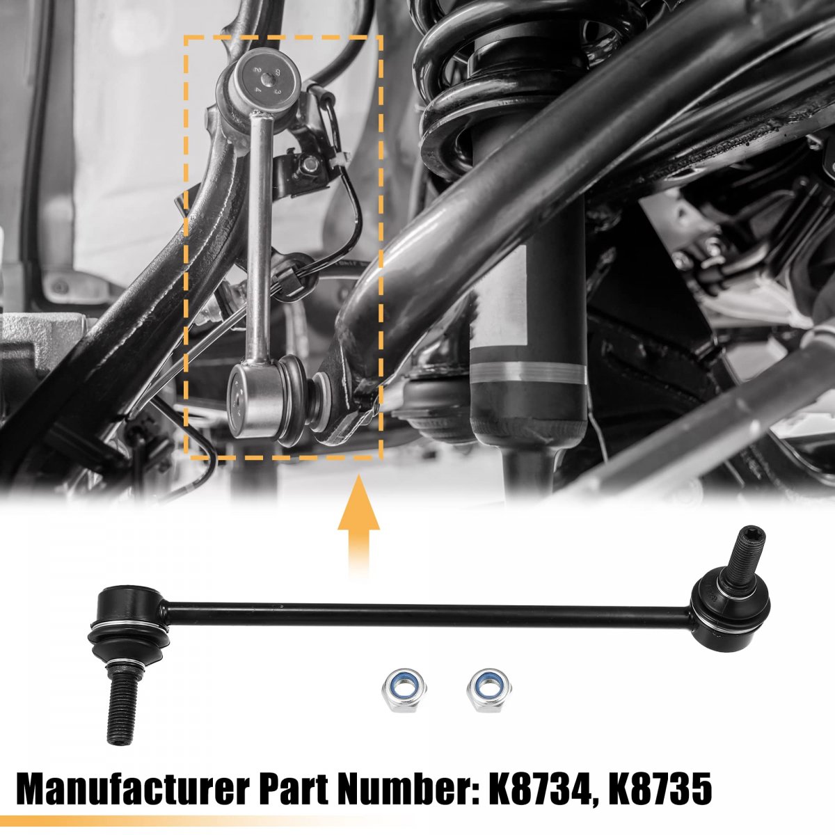 2pcs Front Sway Bar Links Kit K8734 K8735 Ford Taurus 1996-2007 For Mercury Sable 1996-2005 Stabilizer Enda Link Suspension
