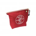 Klein Tools 5539red Zipper Bag Canvas Tool Pouch Is 10-inch Consumables For Storing Parts Brass Grommet Easy Hanging Red 
