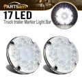 Partsam 2pcs 7 Round White Led Backup Lights 17 Marker Clearance Running Surface Mount For Transit Vehicles Bus Truck Trailers