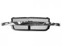Grille With Chrome Center Bar Honeycomb Dark Grey For 2001-2002 Chevy Silverado 2500 Hd 