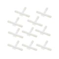 Hard Vacuum Tubing Tee 10 Pieces Plastic T Shape Connector 0 313 In Outer Diameter White Color Alx-pau-rb-493-013-cl360a50 