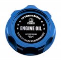Vms Racing Blue Oil Cap With Black Engine Notice Emblem In Cnc Machined Billet Aluminum Compatible Honda Acura Integra