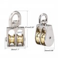 Uxcell 1 Lifting Crane Swivel Hook Pulley Block Hanging Wire Towing Double Wheel Zinc Alloy 2pcs