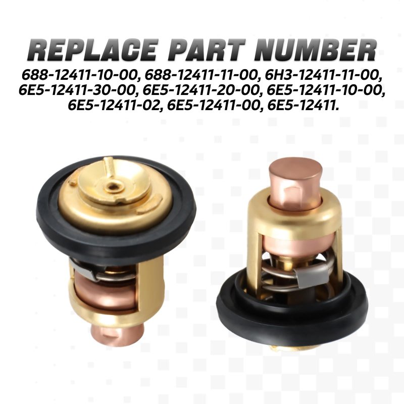 Thermostat With Gasket For Yamaha 2-stroke 3hp 15hp 25hp 30hp 40hp 250hp Outboard Motors Replace 6e5-12411 6e5-12411-30-00