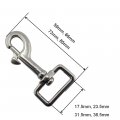 Single Ended Scuba Bolt Snap Stainless Steel 316 Heavy Duty Locking Swivel Hook Size 67mm 2