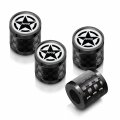 Ipick Image For Jeep Willys Star Logo In White On Real Carbon Fiber Barrel Black Aluminum Tire Valve Stem Caps
