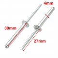 Uxcell 30 Pcs 4mm X 30mm Aluminum Steel Open End Blind Rivets