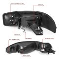 Led Drl Black Housing Clear Corner Headlight Bumper Lamps Tool Kit Compatible With Gmc Yukon Xl 1500 Sierra 00-07