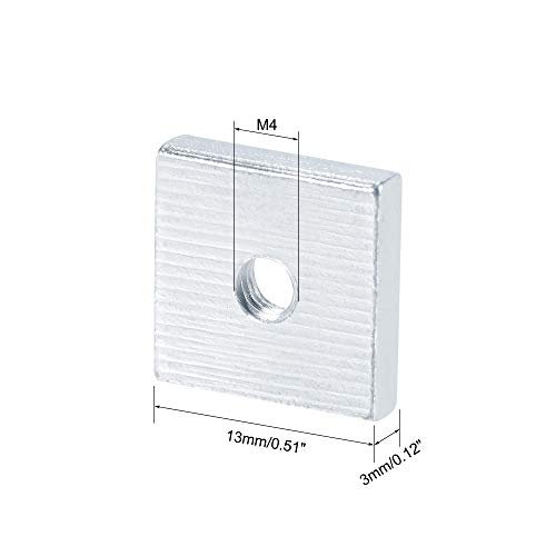 Uxcell Square Nuts M4x13mmx3mm Zinc-plated Metric Coarse Thread Assortment Kit 25 Pcs
