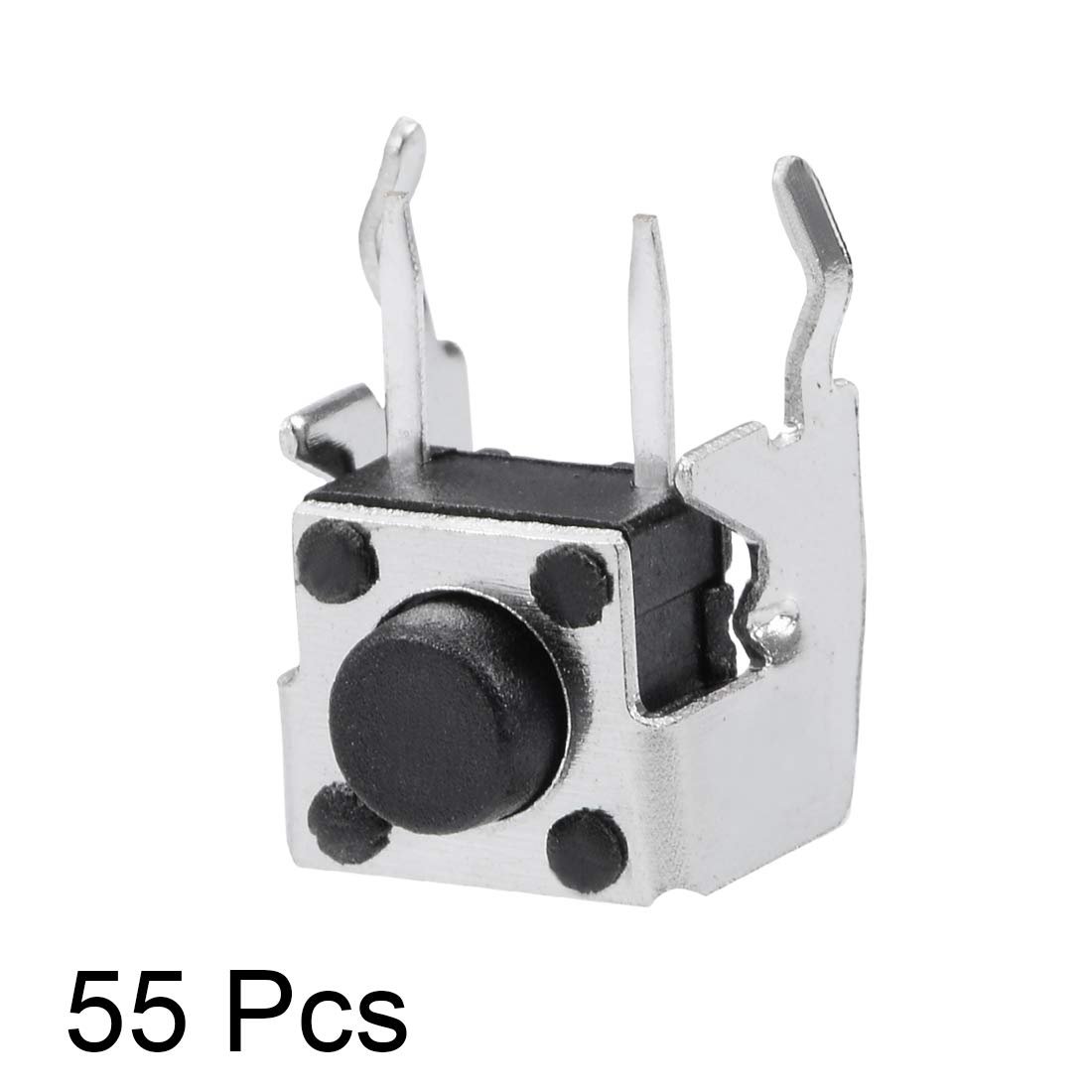 55pcs Momentary Pcb Side Mounting Fixed Bracket Pushbutton Push Button Tact Tactile Switch Dip 2 Terminals 6x6x5mm