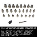 27-pieces Double Head Screw Extractor Set Easy Out Bolt Remover Kit Hex Multi-spline Stripped Rounded Damaged Broken Removal