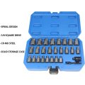 27-pieces Double Head Screw Extractor Set Easy Out Bolt Remover Kit Hex Multi-spline Stripped Rounded Damaged Broken Removal