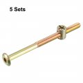 Uxcell M6x90mm Furniture Bolt Nut Set Hex Socket Screw 56 7mm Thread Length With Barrel Nuts For Beds Headboards Chairs 5 Sets