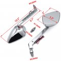 Led Turn Signal Integrated Diamond Mirrors Chrome For Cruiser Bikes Royal Star Stratoliner Roadliner Road V Warrior Max Virago