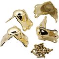 Antique Brass Plated Center Corner Trunk Hardware Set Of 4