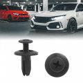 Uxcell 20pcs Black Car Trim Door Panel Retainer Clips Rivet Fastener Fits 6mm Dia Hole