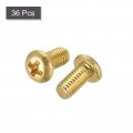Uxcell Brass Machine Screws M3x6mm Phillips Pan Head Fastener Bolts For Furniture Office Equipment Electronics 36pcs