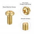 Uxcell Brass Machine Screws M3x6mm Phillips Pan Head Fastener Bolts For Furniture Office Equipment Electronics 36pcs