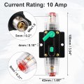 X Autohaux 2 Pcs Dc 12v- 48v 10amp Car Circuit Breaker With Manual Reset Inline Fuse Holder Protector Black Green