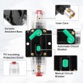 X Autohaux 2 Pcs Dc 12v- 48v 10amp Car Circuit Breaker With Manual Reset Inline Fuse Holder Protector Black Green