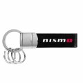Ipick Image Compatible With Nissan Nismo Chrome Round Hook Real Black Leather Loop Key Chain