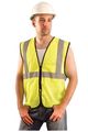 Occunomix Lux-gcz-y4 5x 4x Hi-viz Yellow Value Polyester Mesh Standard Vest With Zipper Closure And 2 Silver Reflective Tape 1 