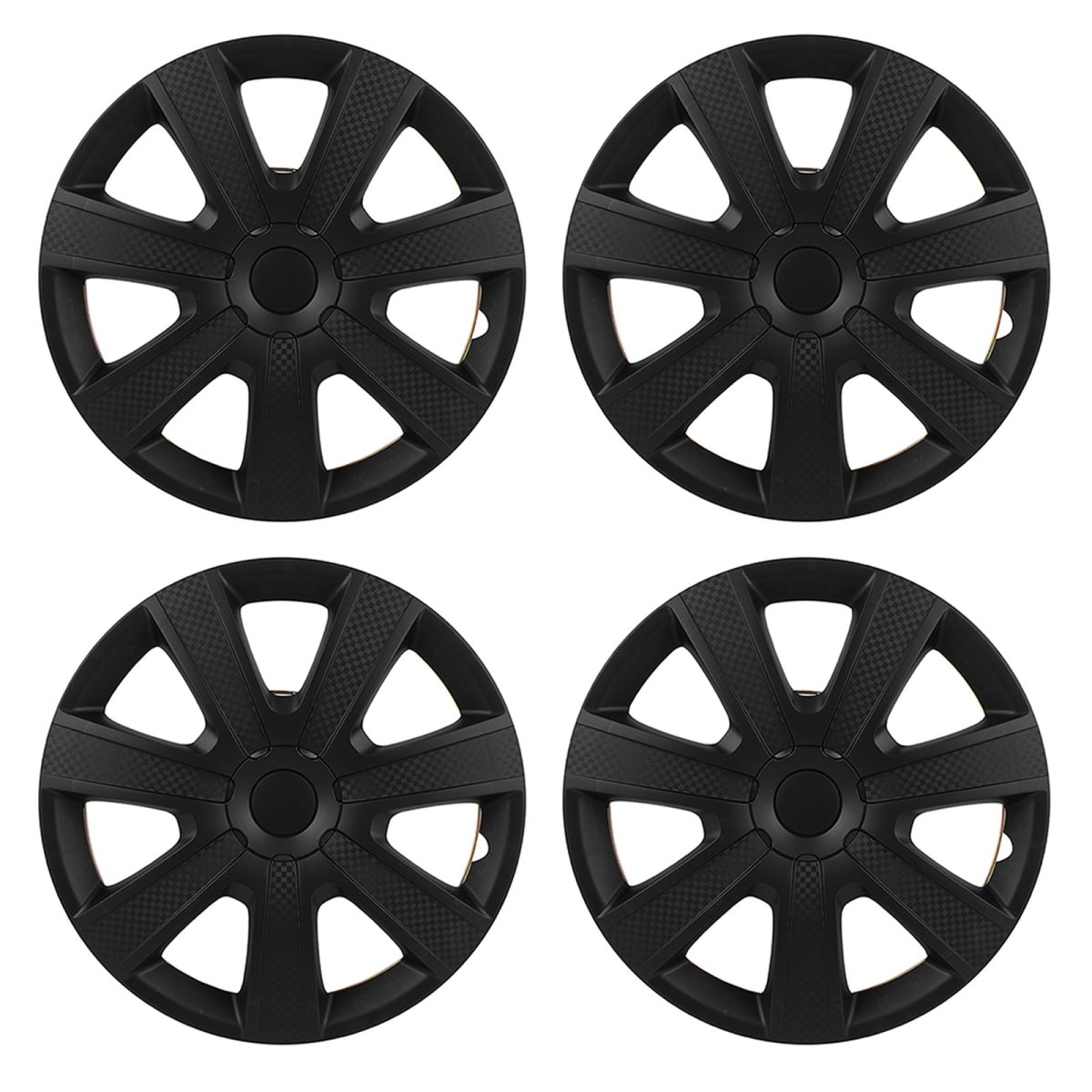 4 Pack 16 In Black Hubcaps Full Wheel Skin Cover Caps With Adjustable Retention System For Most Popular Vehicle Brands