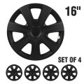 4 Pack 16 In Black Hubcaps Full Wheel Skin Cover Caps With Adjustable Retention System For Most Popular Vehicle Brands