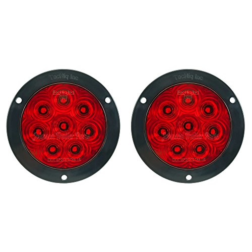 Led Tail Light Kit 4 In Round Hi Visibility Stop Turn Lights For Trucks Trailers Rvs With Wiring Connectors Flange Mount