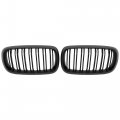 1 Pair Matte Black Car Hood Kidney Bars Front Grille Grill Double Slat 4 Door For Bmw X5 F15 2014 2015 2016 2017 2018 