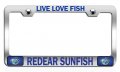 Live Love Fish Redear Sunfish Fishing Chrome Metal License Plate Frame Tag Holder B59 