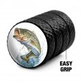 Largemouth Bass Fishing 7 Valve Stem Caps For Tire Rim Wheel Aluminum Black