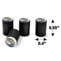Largemouth Bass Fishing 7 Valve Stem Caps For Tire Rim Wheel Aluminum Black